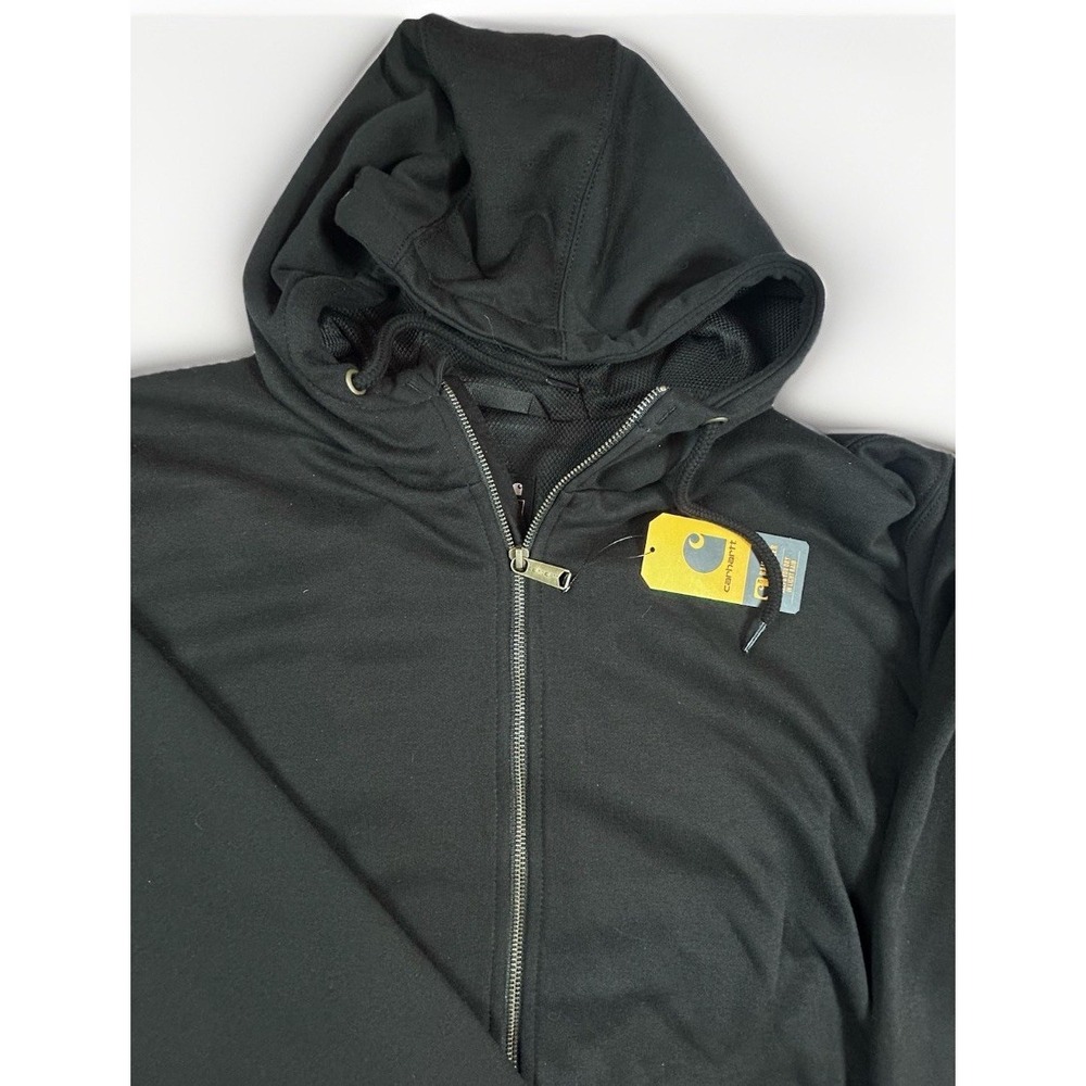 carhartt rain defender zip up hoodie Loose Fit Black Men Lrg Thermal Lined NWT